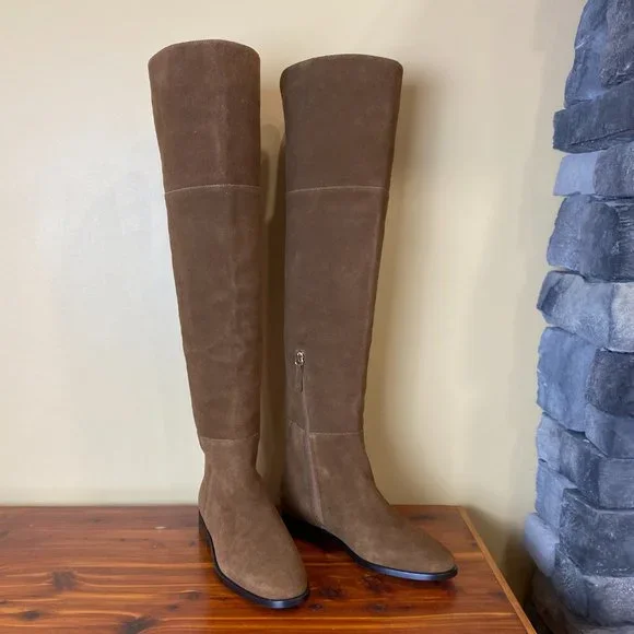 J. Crew Troy Over The Knee Boots Suede K2741 Brown - Picture 2 of 6